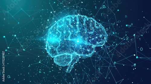Cybernetic brain. AI conceptual futuristic