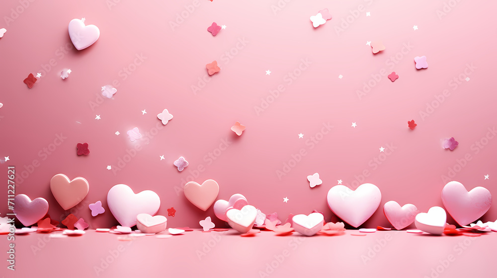 Valentine's Day background with hearts, love and romance background