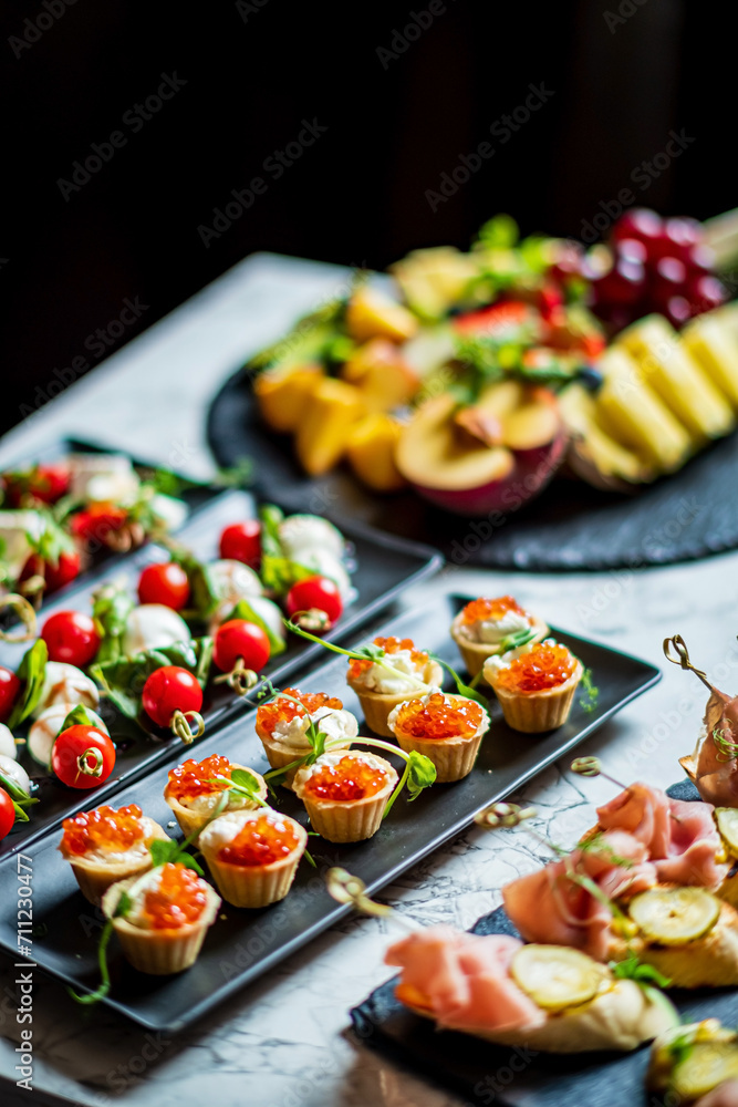 canape on the catering table canape on the catering table