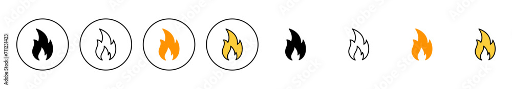 Fire icon set vector. fire sign and symbol Fire icon set vector. fire sign and symbol