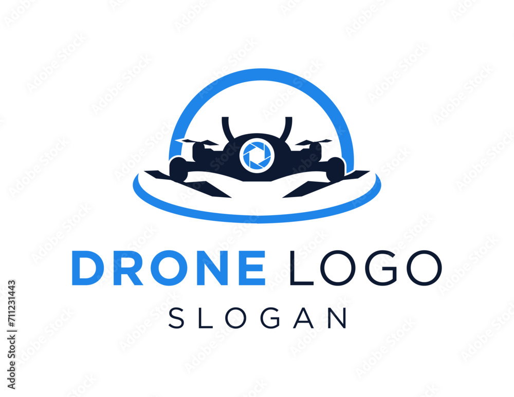 The logo design is about Drone and was created using the Corel Draw 2018 application with a white background.