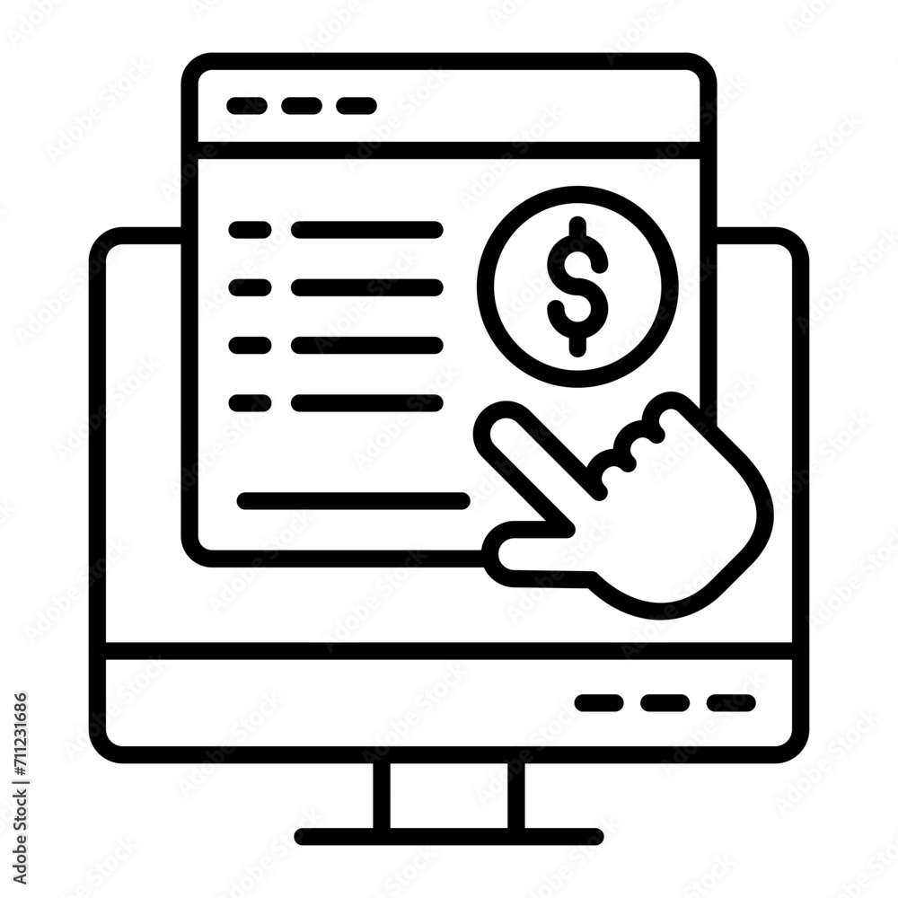   Online Payment line icon