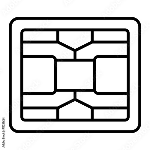   Credit Card Chip line icon
