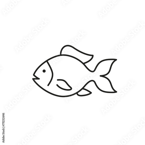 Fish line icon in flat style, vector isolated illustration © tatianasun