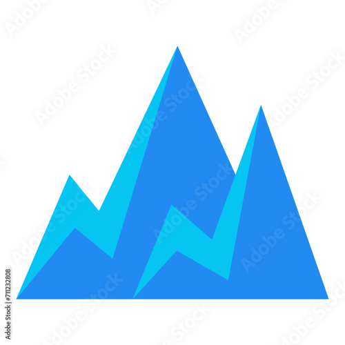 山を表すカラースタイルのアイコン