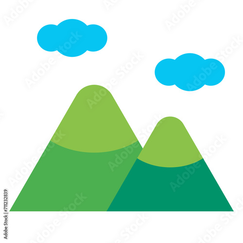 山を表すカラースタイルのアイコン