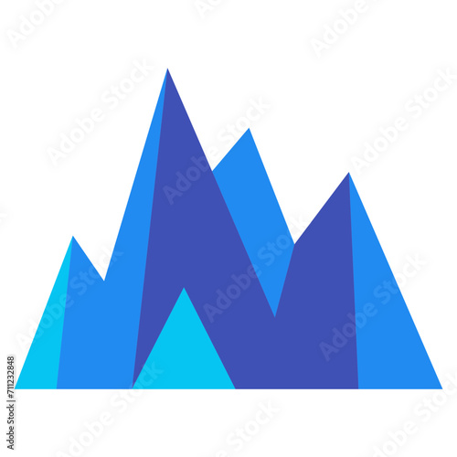 山を表すカラースタイルのアイコン