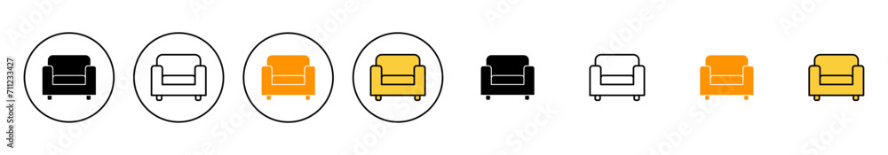 Sofa icon set vector. sofa sign and symbol. furniture icon