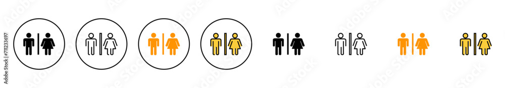 Toilet icon set vector. Girls and boys restrooms sign and symbol. bathroom sign. wc, lavatory Toilet icon set vector. Girls and boys restrooms sign and symbol. bathroom sign. wc, lavatory