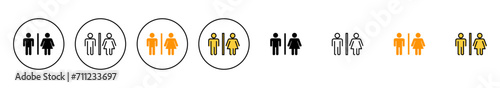 Toilet icon set vector. Girls and boys restrooms sign and symbol. bathroom sign. wc, lavatory