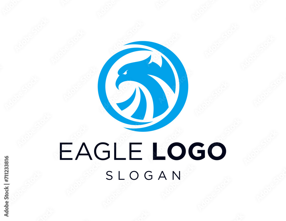 The logo design is about Eagle and was created using the Corel Draw 2018 application with a white background.