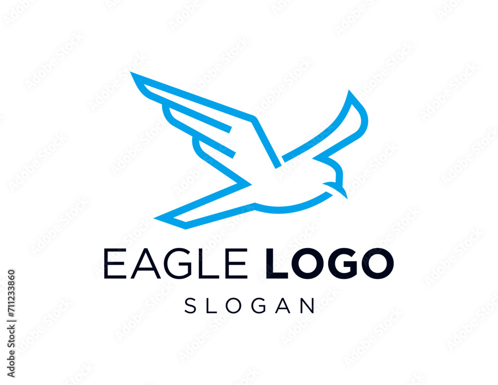 The logo design is about Eagle and was created using the Corel Draw 2018 application with a white background.