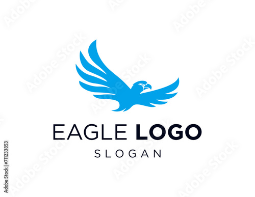 The logo design is about Eagle and was created using the Corel Draw 2018 application with a white background.