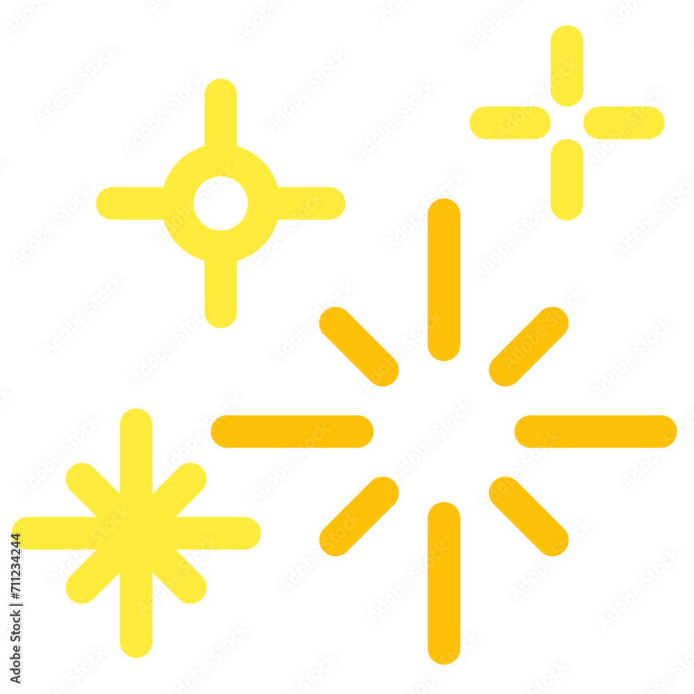 Obraz premium キラキラを表すカラースタイルのアイコン