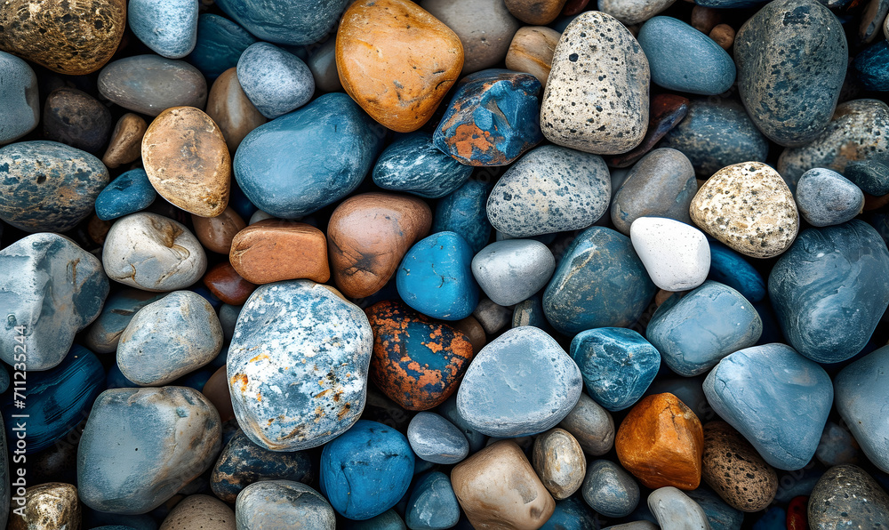 a pile of blue, brown, and white rocks, Generative AI a pile of blue, brown, and white rocks, Generative AI