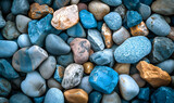 a pile of blue, brown, and white rocks, Generative AI