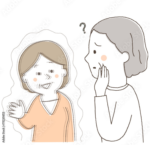 視界がぼやけるシニア女性