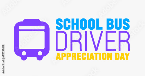 February is School Bus Driver Appreciation Day background template with usa flag theme concept. Holiday concept. use to background, banner, placard, card, and poster design template