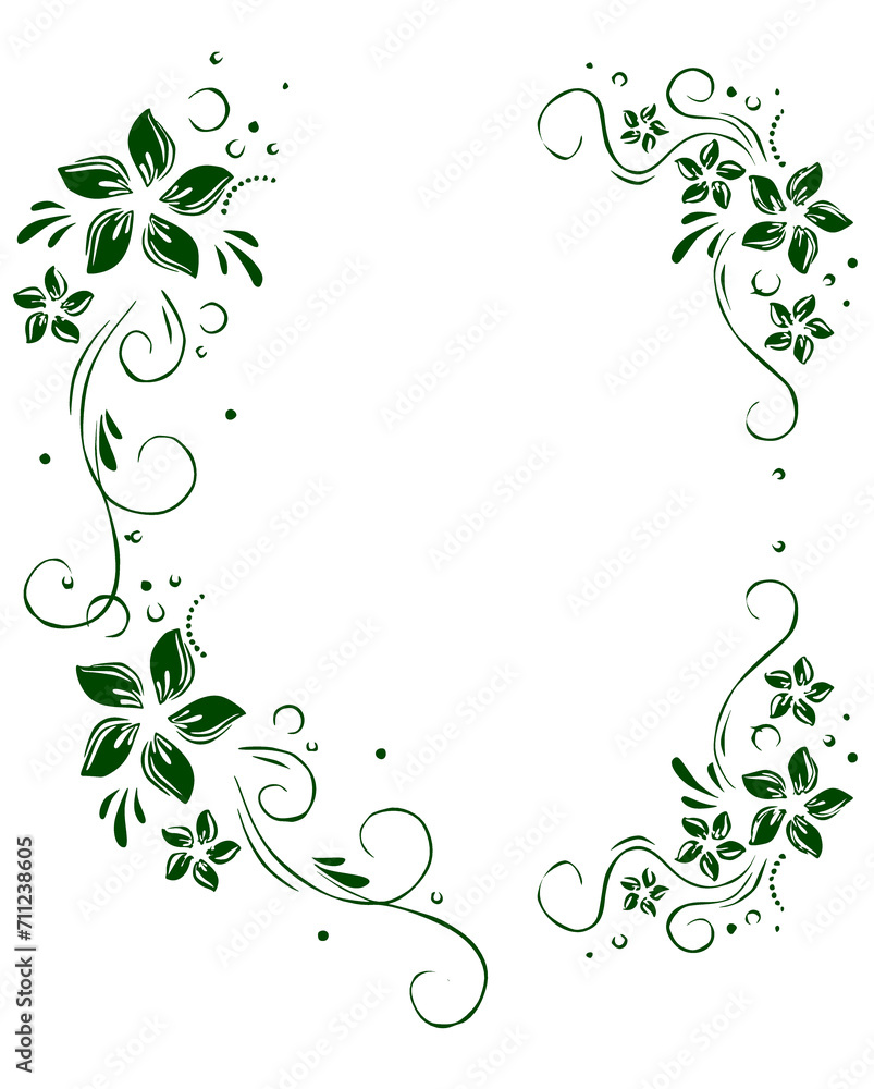 green floral frame PNG