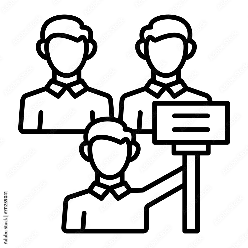 Protestors line icon Protestors line icon