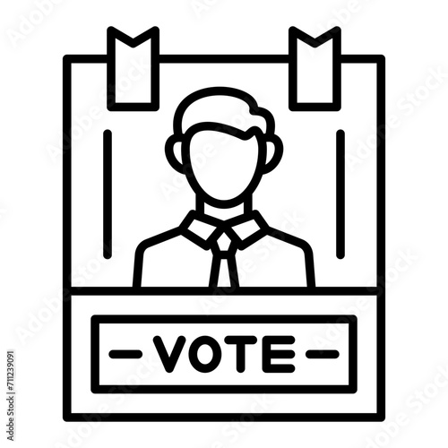   Poster line icon