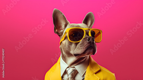 dog wearing sunglasses © iwaart