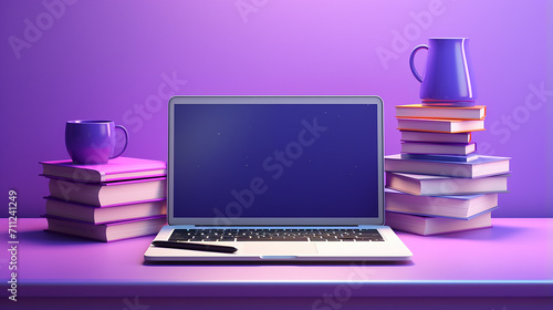 online education on laptop concept. e-learning at home