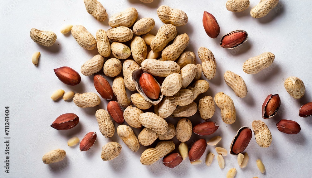 nuts.a pristine white background. The top view captures the texture of