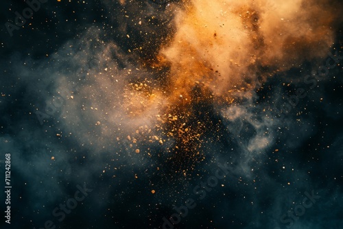 Abstract film texture background with grain dust and explosion photo
