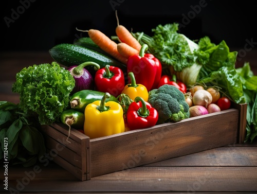 Various organic vegetables in basket  rich vegetable and fruit basket  supermarket vegetable advertisement  organic food advertisement  health