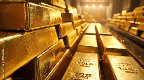 The gold bars are in the bank's vault photo