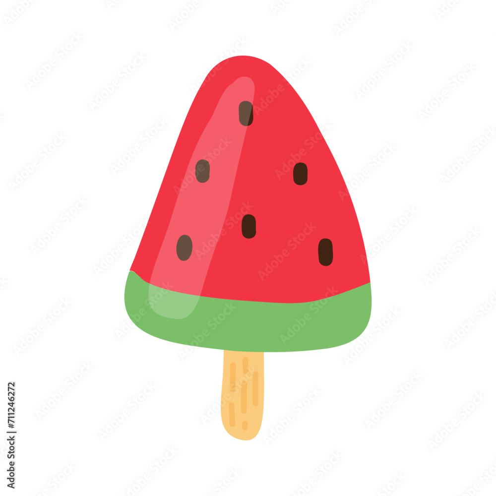 Ice cream popsicle hand drawn vector illustration isolated on white background. Watermelon ice cream clip art. Ice cream popsicle hand drawn vector illustration isolated on white background. Watermelon ice cream clip art.