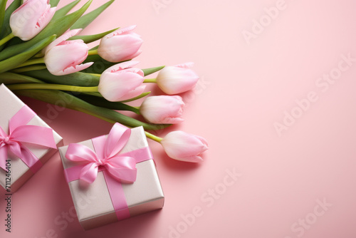Pink Tulips Bouquet with Gift Box