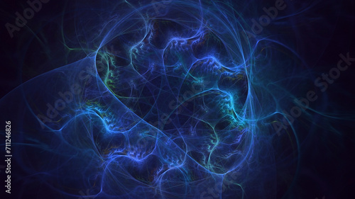 3D manual rendering abstract technology fractal background 