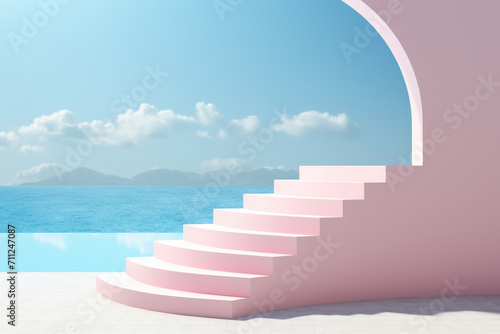 Staircase to Ocean View Pool © vefimov