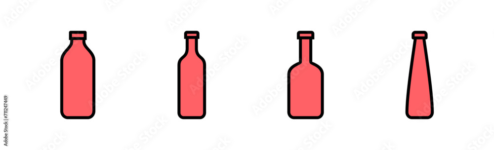 Bottle icon set illustration. bottle sign and symbol