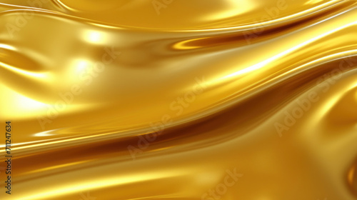 Golden satin material with luxurious smooth waves, perfect for high-end design backgrounds.