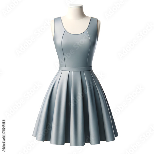 Isolated dress clothing item on a transparent background, PNG File Format