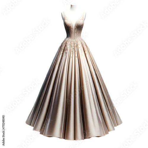 Isolated evening gown fashion piece of clothing on a transparent background, PNG File Format