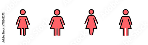 Female icon set illustration. woman sign and symbol