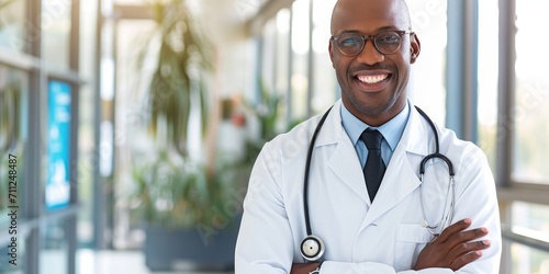 experienced African American doctor providing compassionate healthcare photo