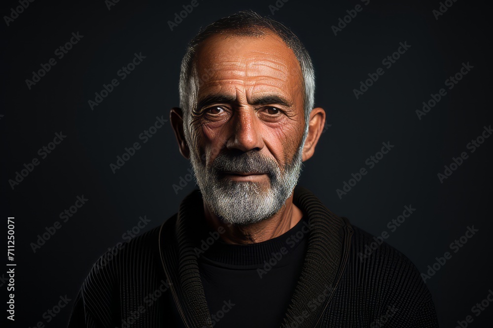 Portrait of an old man with a beard on a dark background Portrait of an old man with a beard on a dark background