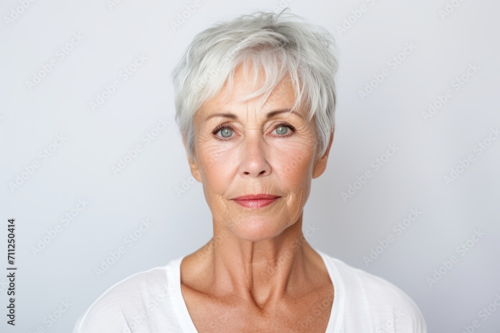 Portrait of a senior woman with wrinkles on her face looking at the camera Portrait of a senior woman with wrinkles on her face looking at the camera