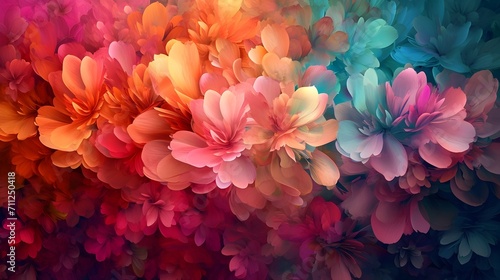 Vibrant Floral Abstract Wallpaper