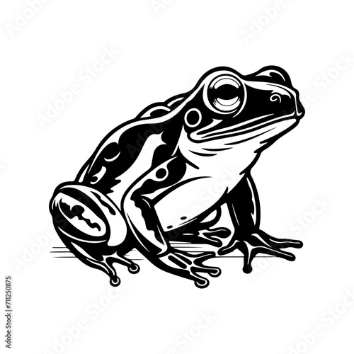 frog black silhouette logo svg vector, frog icon illustration.