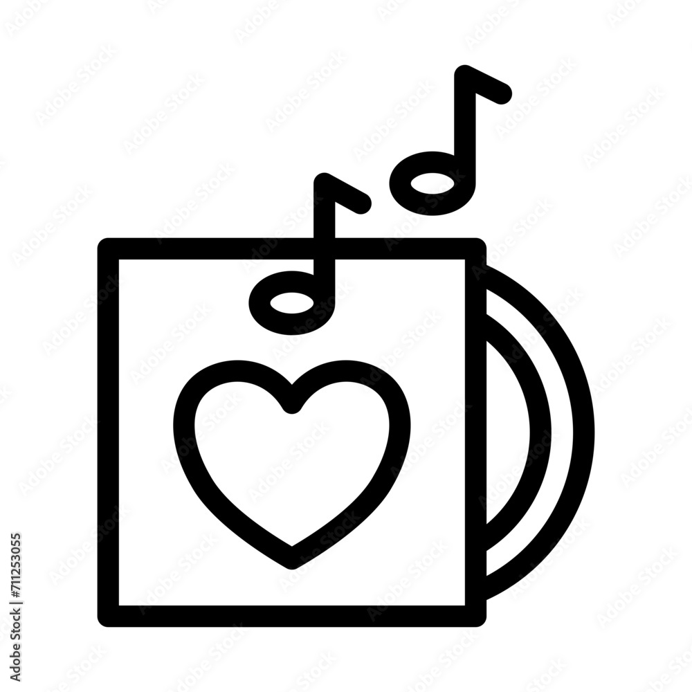 Love Song icon outline style for download (valentine pack) Love Song icon outline style for download (valentine pack)