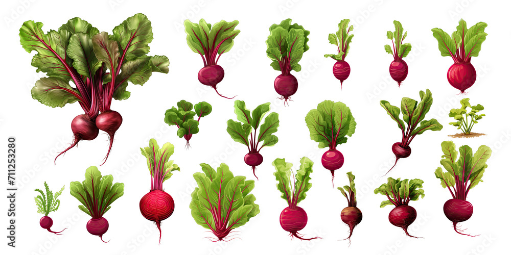 Set of isolated beet on transparent background. Set of isolated beet on transparent background.