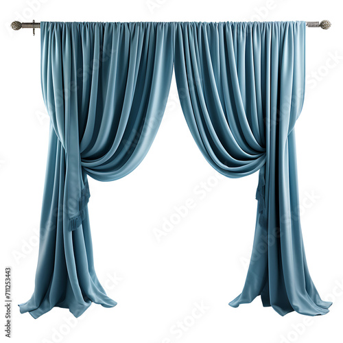 blue curtain on transparent background PNG