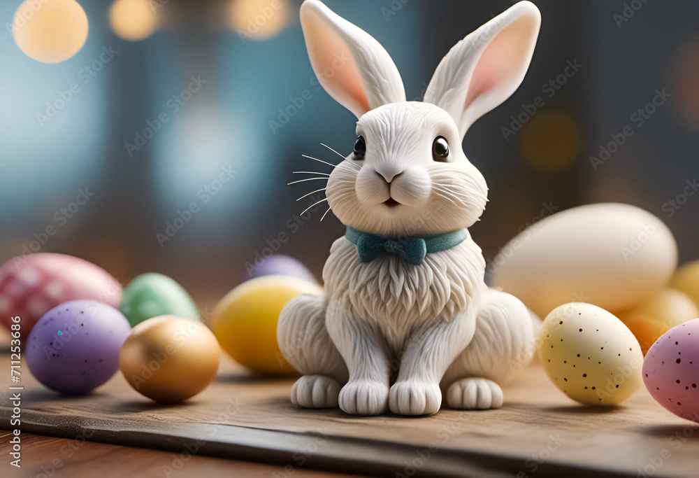 Fototapeta premium AI Generative illustration of a traditional Easter holiday design scene