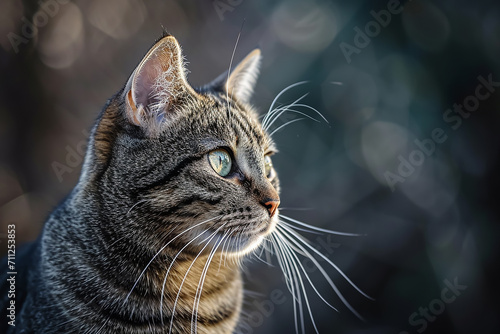 a close up of a cat with a blurry background 